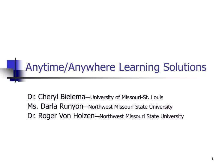 anytime anywhere learning solutions