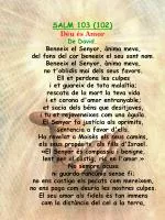 SALM 103 (102) Déu és Amor De David. 	Beneeix el Senyor, ànima meva, - slide 1