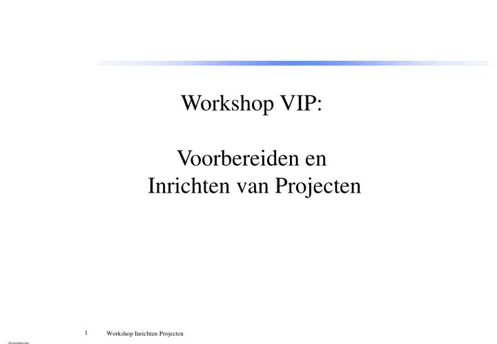workshop vip voorbereiden en inrichten van projecten