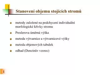 stanoven objemu stoj c ch strom