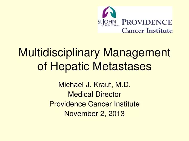 multidisciplinary management of hepatic metastases