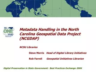 Digital Preservation in State Government: Best Practices Exchange 2006