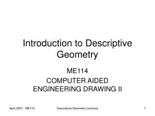 Introduction to Descriptive Geometry