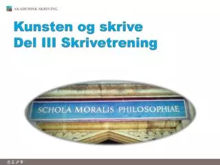 kunsten og skrive del iii skrivetrening