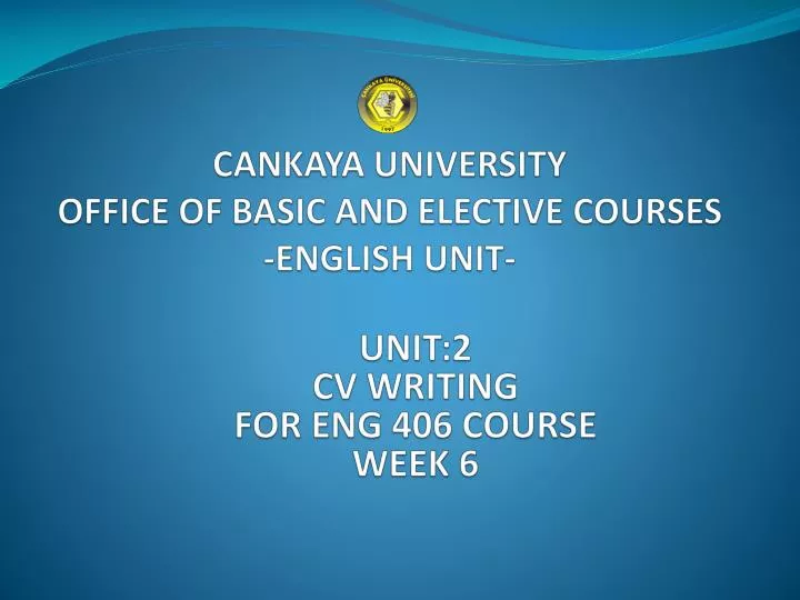 cankaya university office of basic and elective courses english unit