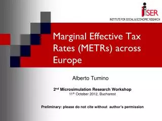 Marginal Effective Tax Rates (METRs) across Europe