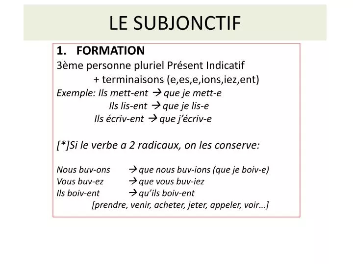 le subjonctif