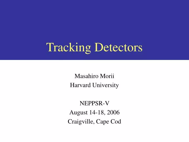 tracking detectors