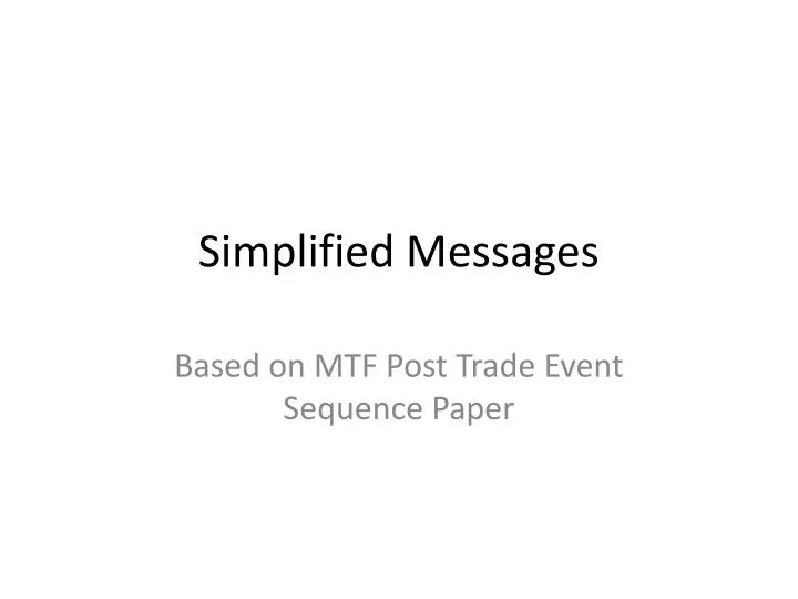 simplified messages