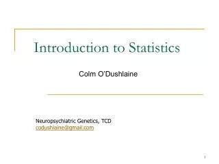 Introduction to Statistics