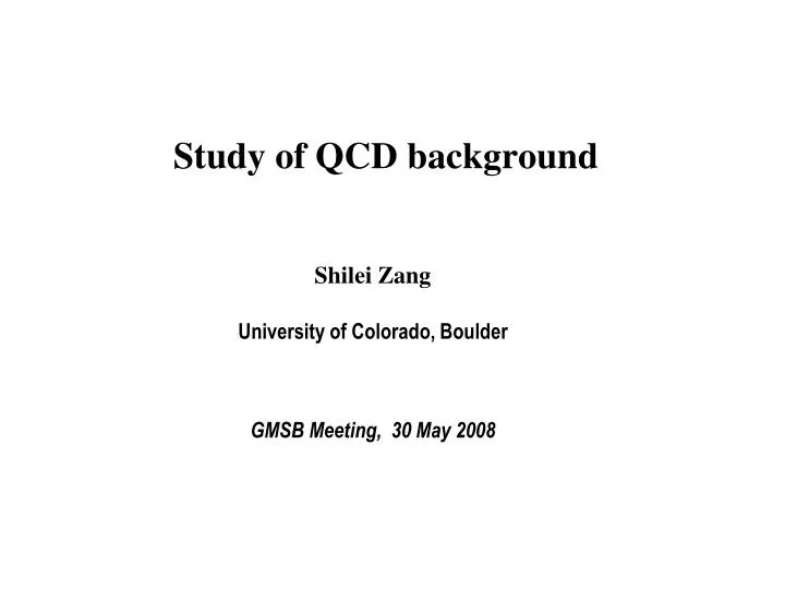study of qcd background