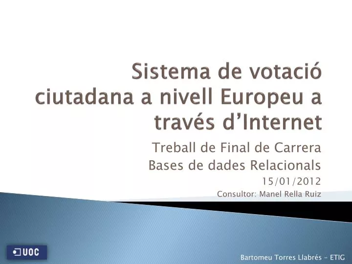 sistema de votaci ciutadana a nivell europeu a trav s d internet
