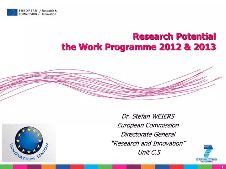 dr stefan weiers european commission directorate general research and innovation unit c 5