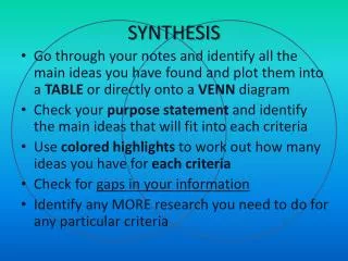 SYNTHESIS