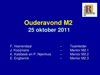 ouderavond m2 25 oktober 2011