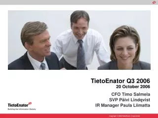 TietoEnator Q3 2006 20 October 2006