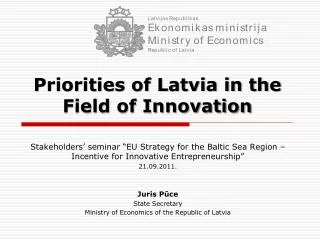 Priorities of Latvia in the Field of Innovation