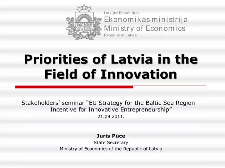 priorities of latvia in the field of innovation