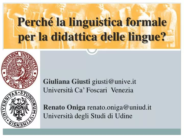 perch la linguistica formale per la didattica delle lingue