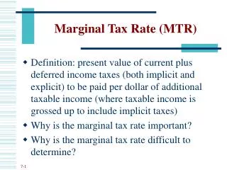 Marginal Tax Rate (MTR)