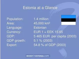 Estonia at a Glance