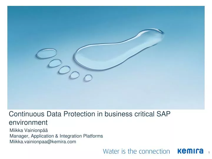 continuous data protection in business critical sap environment