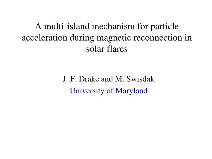 a multi island mechanism for particle acceleration during magnetic reconnection in solar flares