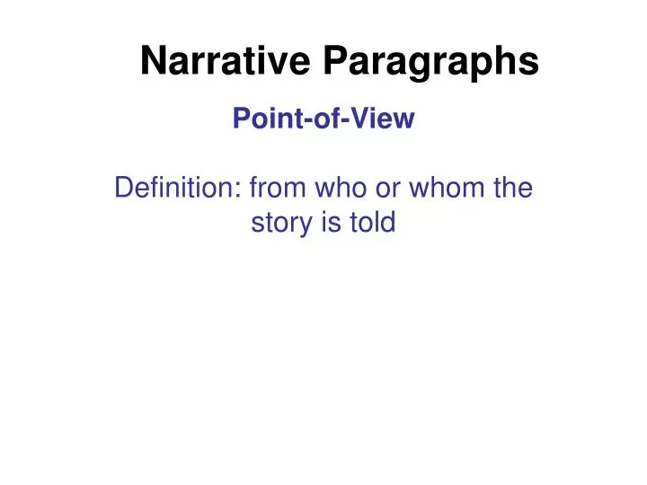 narrative paragraphs