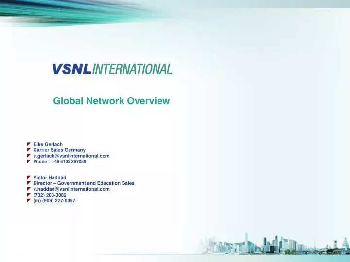 global network overview