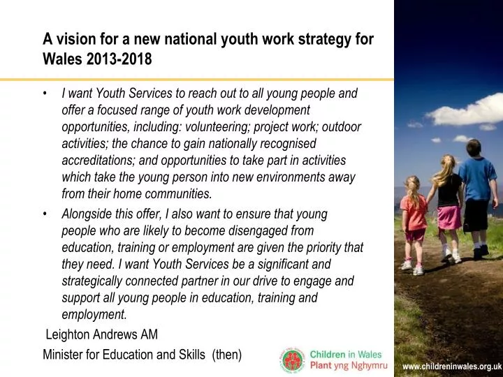 a vision for a new national youth work strategy for wales 2013 2018