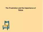 The Frustration and the Importance of Voice - slide 1