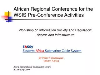 African Regional Conference for the WSIS Pre-Conference Activities