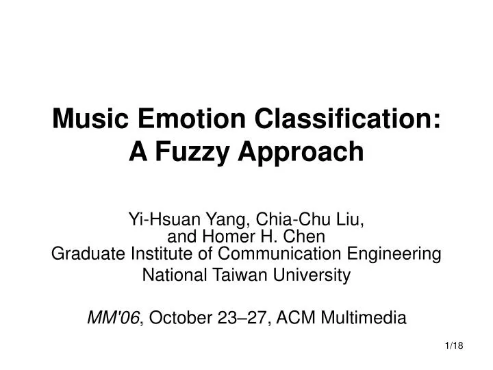 music emotion classification a fuzzy approach