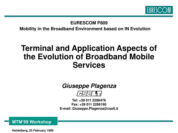 terminal and application aspects of the evolution of broadband mobile services