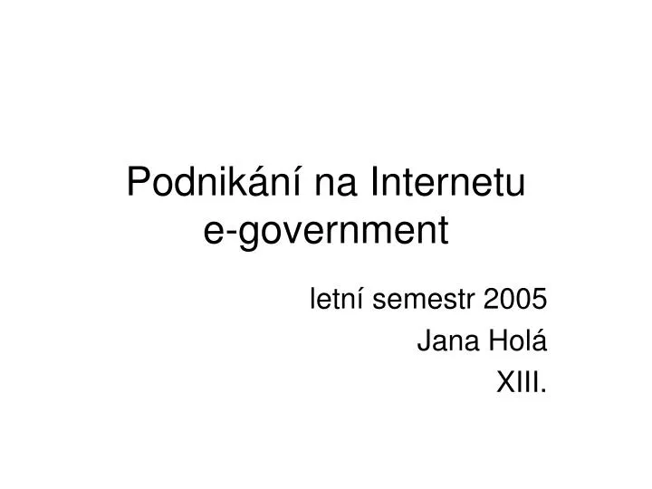 podnik n na internetu e government