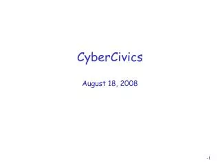CyberCivics August 18, 2008