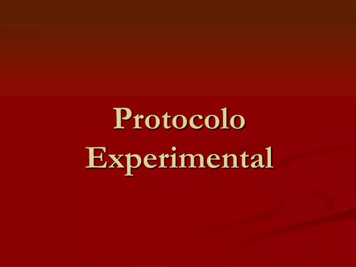 protocolo experimental