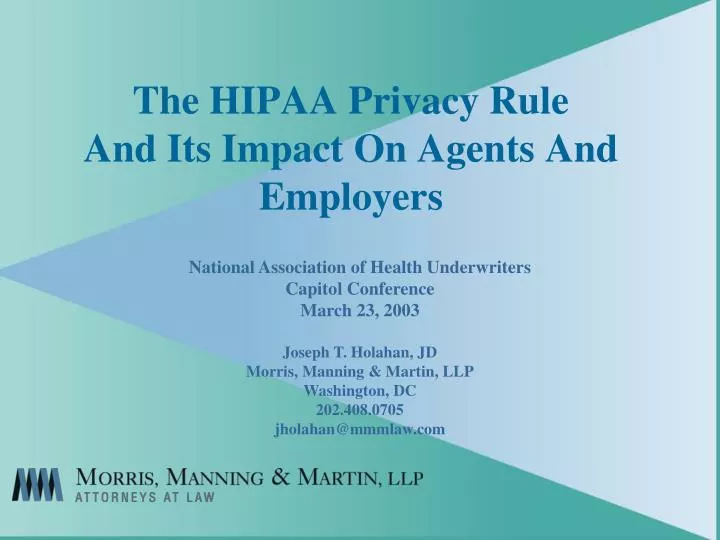 the hipaa privacy rule and its impact on agents and employers