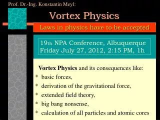 Vortex Physics