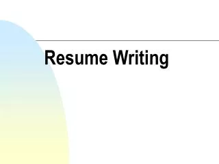 Resume Writing