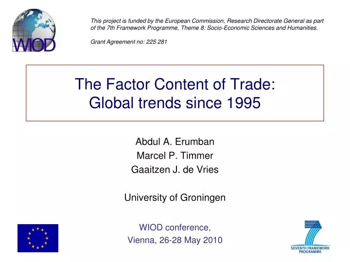 the factor content of trade global trends since 1995