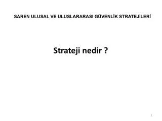 strateji nedir