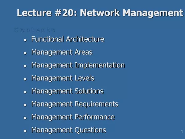 lecture 20 network management