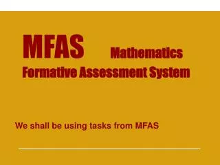 MFAS Mathematics Formative Assessment System