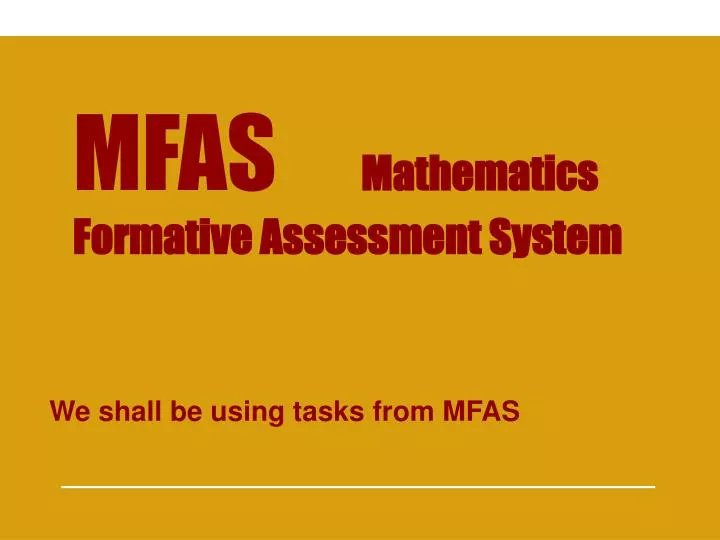 mfas mathematics formative assessment system