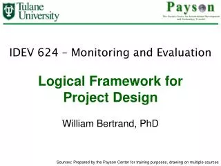 Logical Framework for Project Design