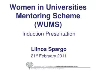 Women in Universities Mentoring Scheme (WUMS)