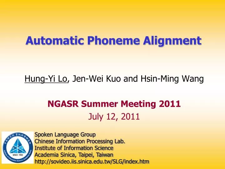 automatic phoneme alignment