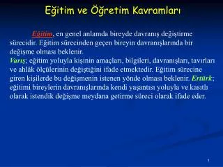 e itim ve retim kavramlar