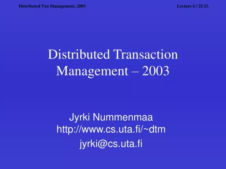 distributed transaction management 2003